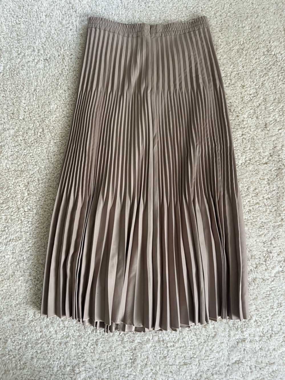 Pleated Midi Skirt in Taupe